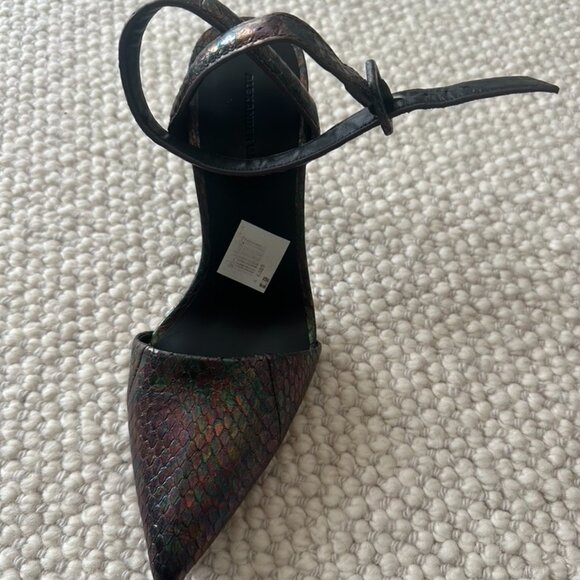 Alexander Wang Metallic Animal Skin Strappy Heels - Picture 2 of 6